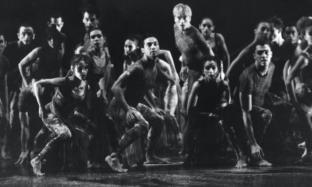 Artists of Bangarra Dance Theatre and The Australian Ballet in 'Rites', 1999. Photo by Branco Gaica.