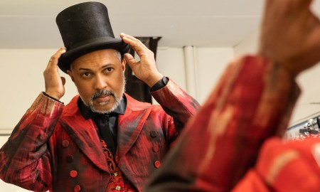 Bert LaBonté in a 'Moulin Rouge' costume fitting. Photo by Daniel Boud.