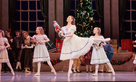 Carina Roberts as Clara with Child Guest Artists in West Australian Ballet's 'The Nutcracker'. Photo by Sergey Pevnev.