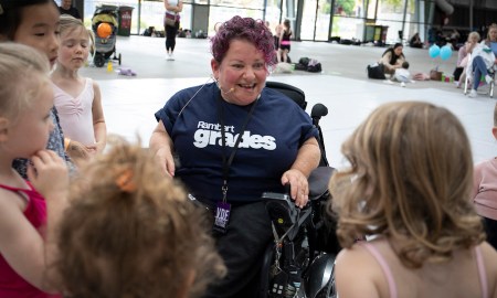 Caroline Bowditch teaching Creative Movers by Rambert Grades at Victorian Dance Festival 2023. Photo by Belinda Strodder.