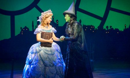 Courtney Monsma and Sheridan Adams in 'WICKED'. Photo by Jeff Busby.