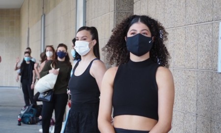 Dancers waiting to enter the 'PIPPIN' auditions. Photo by Elizabeth Ashley.