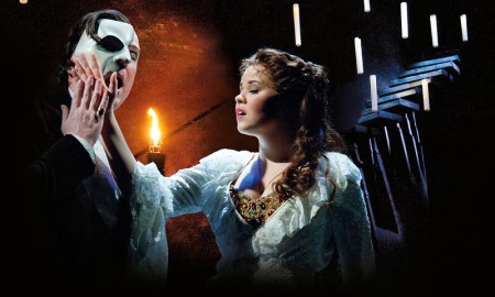 John Owen-Jones as the Phantom and Katie Hall as Christine in 'The Phantom of the Opera' UK Tour. Photo by Michael Le Poer Trench.