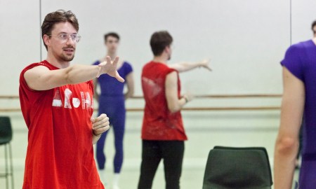 Loughlan Prior in rehearsal with The Australian Ballet School for 'Possum Magic'. Photo courtesy of Prior.