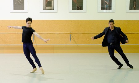 David Fernandez and Rench Soriano rehearsing solo performance from 'Five Variations on a Theme'. Photo by Julia Forsyth of Joyful Dance Photography.