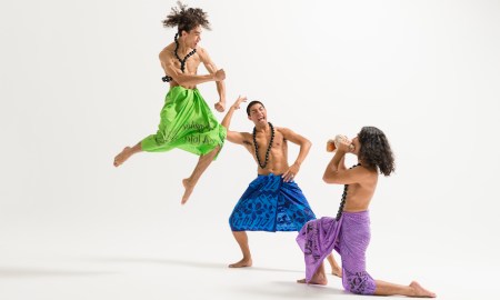 NZSD contemporary dance students Chris Clegg, Laifa Ta'ala and Braedyn Humphries. Photo by Stephen A'Court.