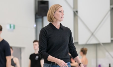 Patricia Barker in the studio. Photo by Stephen A'Court, courtesy of RNZB.