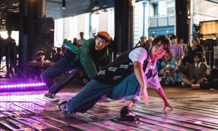 Performance artists taking part in Art in the Heart of Haymarket.