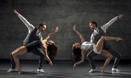 RNZB dancers Paul Mathews, Nadia Yanowsky and Katherine Minor in 'Black Swan, White Swan'. Photo by Ross Brown.