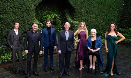 Nigel Huckle, Rodney Dobson. Rob McDougall, Anthony Warlow, Georgina Hopson, Rowena Wallace, Alinta Chidzey of 'The Secret Garden'. Photo by Jeff Busby.