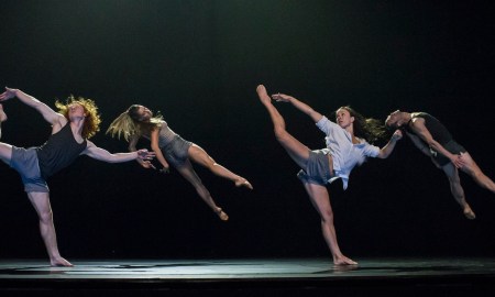 Sydney Dance Company, Lux Tenebris (2). Dancers Nelson Earl, Holly Doyle, Fiona Jopp, David Mack. Photo by Peter Greig