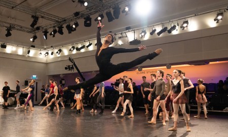 The Royal Ballet's Marcelino Sambé in class during World Ballet Day 2022. Photo by Andrej Uspenski.