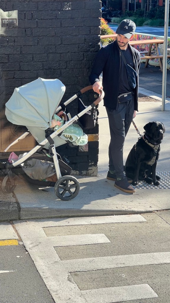 Victor Zarallo with daughter Noah and dog Pepe. Photo courtesy of Zarallo.