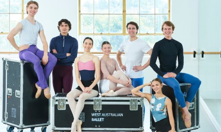 West Australian Ballet's seven new 2022 corps de ballet members. Photo by Frances Andrijich.